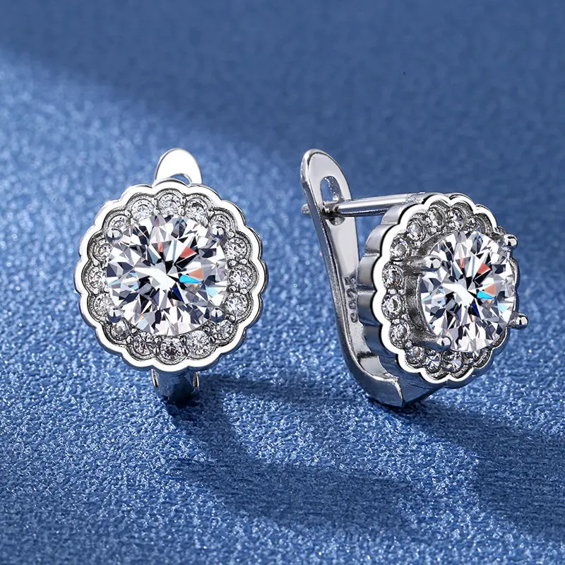 925 Sterling Silver Earrings Jewelry High Quality Retro Simple Pattern Purple White Zircon Earrings Hot Sale thumbnail 5