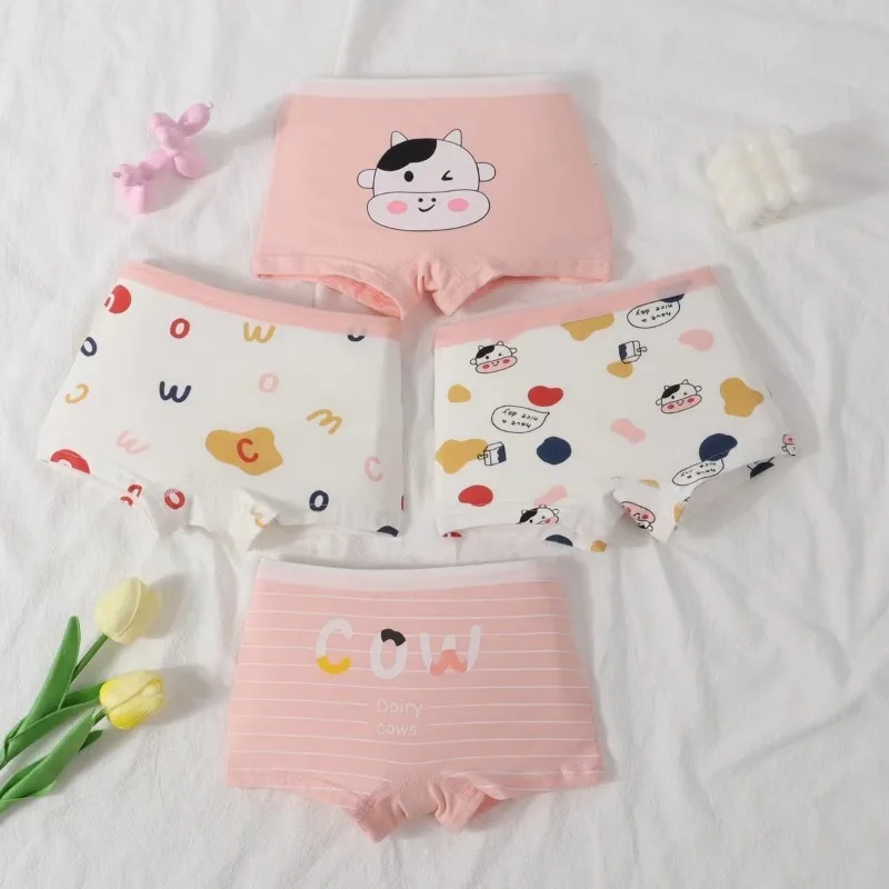 New Children's Cotton Panties Girls Panties Baby Flat Pants Cotton Small Middle and Large Children Girls Underwear Boxer Shorts thumbnail 5