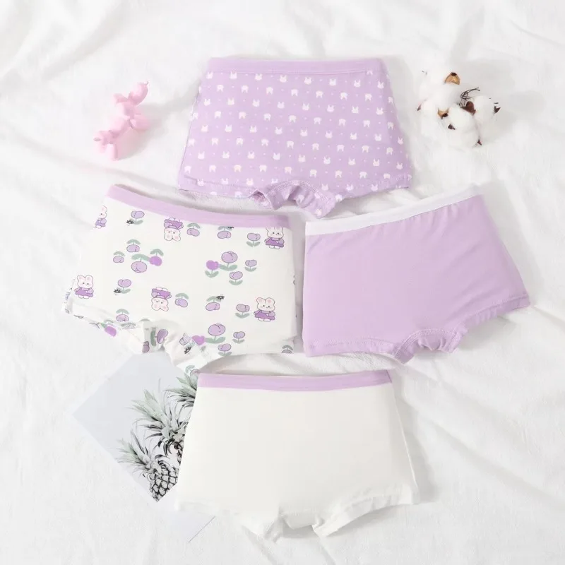 New Children's Cotton Panties Girls Panties Baby Flat Pants Cotton Small Middle and Large Children Girls Underwear Boxer Shorts thumbnail 2