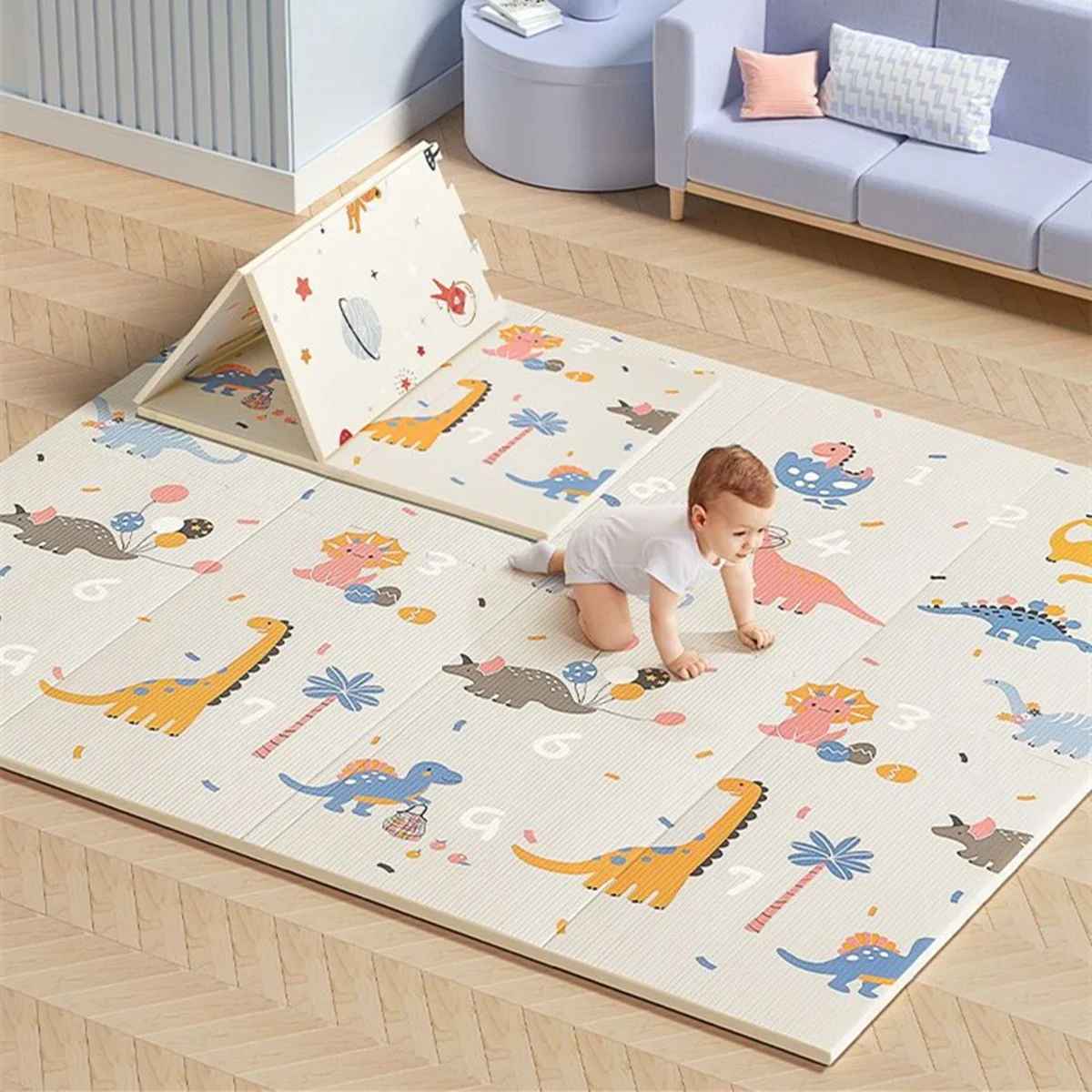 Non-Toxic Foldable Baby Play Mat Educational Children's Carpet in The Nursery Climbing Pad Kids Rug Activitys Games Toys 180*100 thumbnail 2
