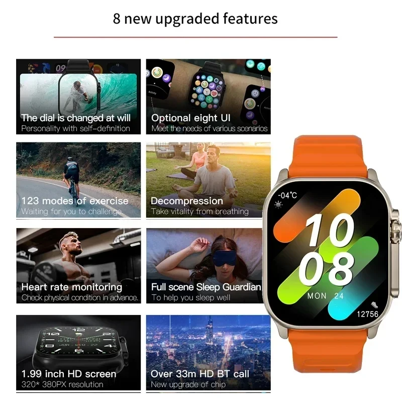 LAXASFIT Smartwatch Bluetooth Talk Smartwatch Message Alert Heart Rate Monitor Sports Watch for Android IOS Men Women thumbnail 3