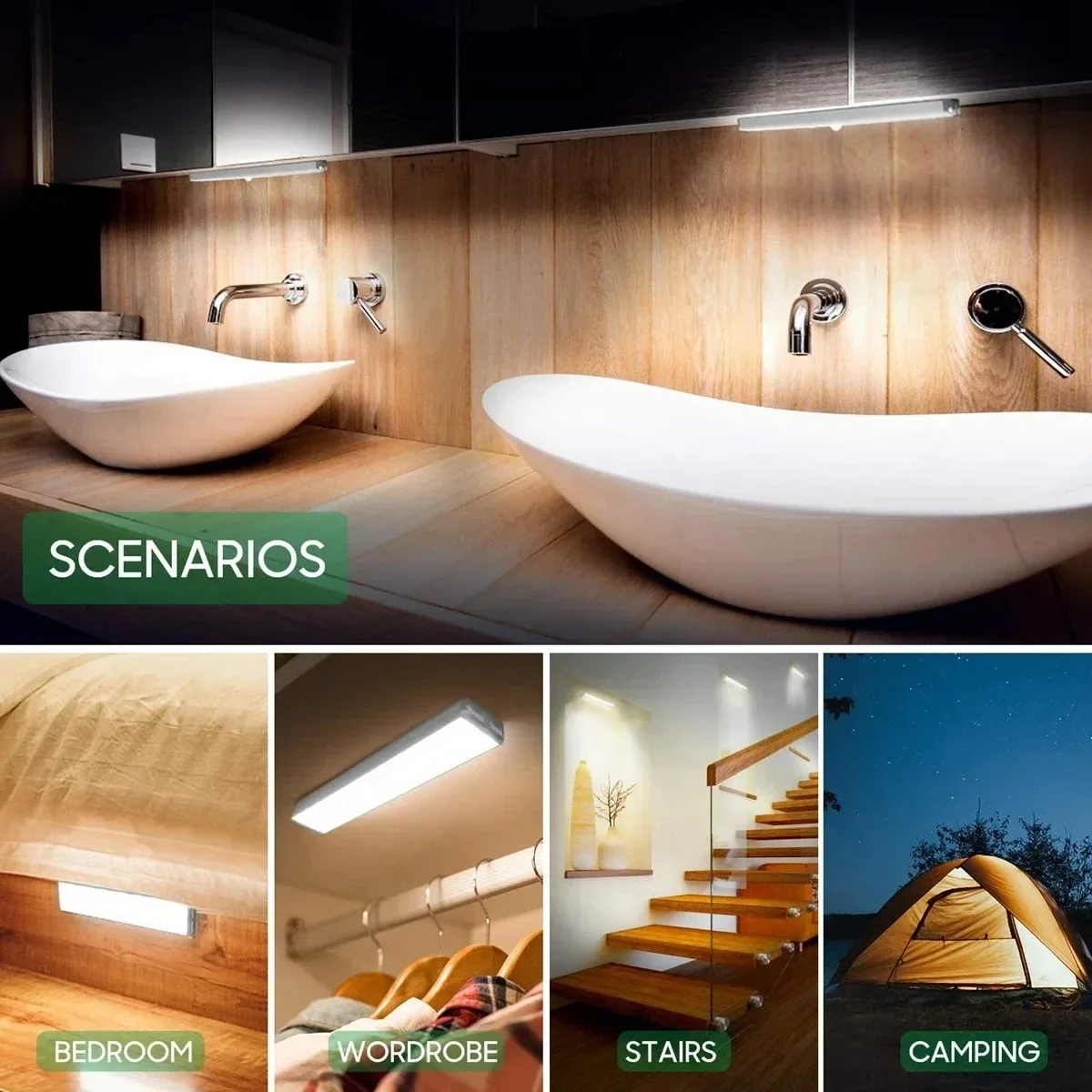 Kitchen Usb Rechargeable Led Lamp LED Night Light With Motion Sensor Cupboard for Cabinets Home and Decoration Lights Wardrobe thumbnail 2