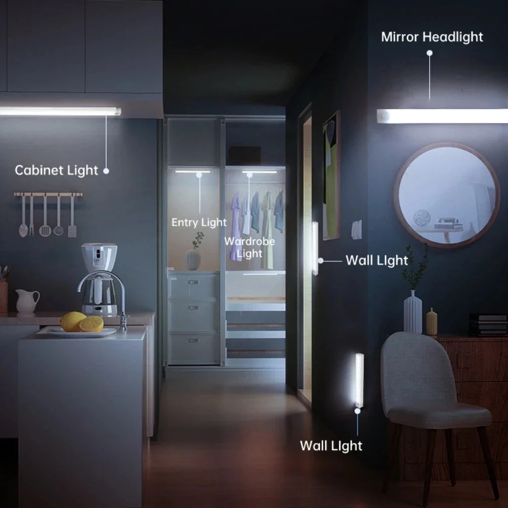 Kitchen Usb Rechargeable Led Lamp LED Night Light With Motion Sensor Cupboard for Cabinets Home and Decoration Lights Wardrobe thumbnail 5