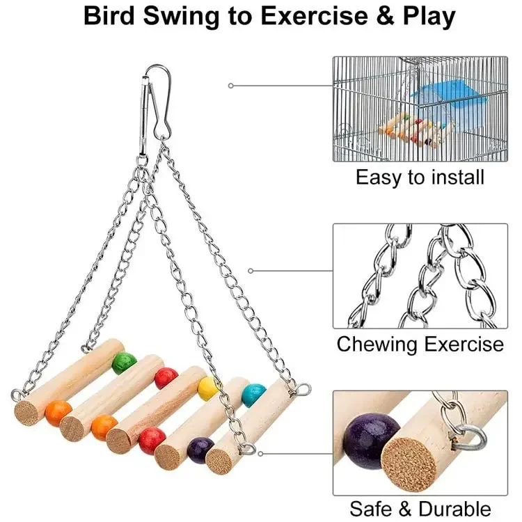 8PCS Unstained Environmentally Friendly and Healthy Combination Toys Fun Home Bird Toy Set Parrot Bite Toy Outdoor Courtyard thumbnail 3