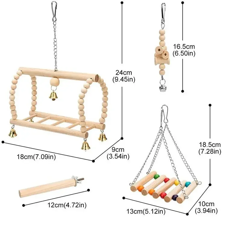 8PCS Unstained Environmentally Friendly and Healthy Combination Toys Fun Home Bird Toy Set Parrot Bite Toy Outdoor Courtyard thumbnail 2