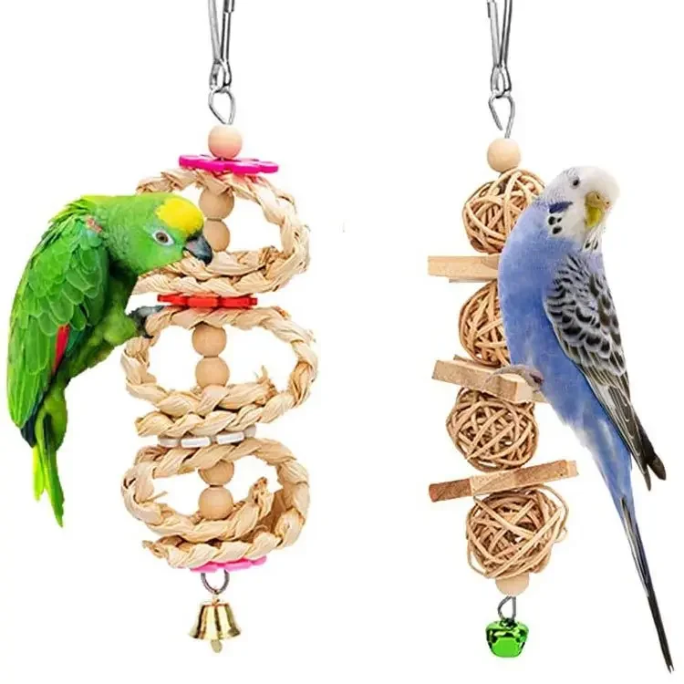 8PCS Unstained Environmentally Friendly and Healthy Combination Toys Fun Home Bird Toy Set Parrot Bite Toy Outdoor Courtyard thumbnail 5