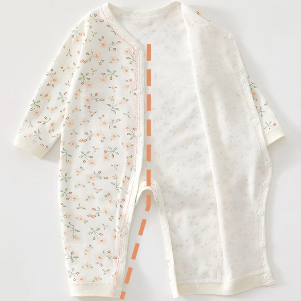 Charming Baby Romper for Spring & Fall, Soft Pure Cotton Onesie, Princess & Prince Style, Perfect Infant Crawling Suit. thumbnail 4