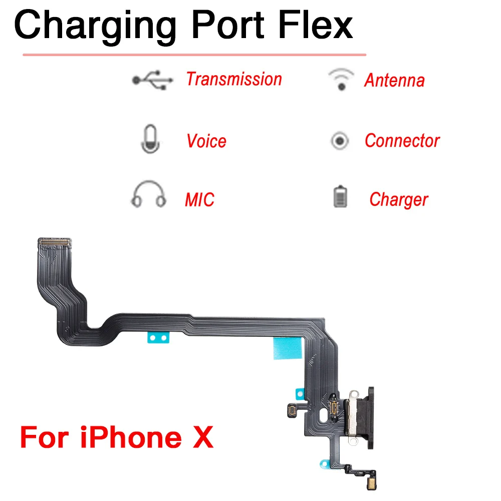 Inner Parts For iPhone X Front Camera Ear Speaker Power Volume Charing Flex Cable Loud Speaker WiFi With All Screws Replacement thumbnail 2