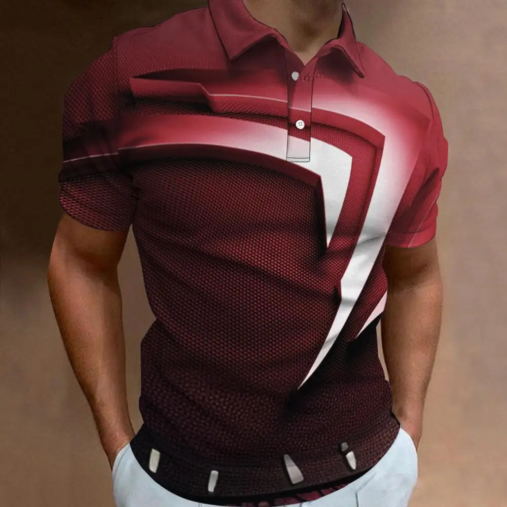 Fashion Men's Polo Shirts For Men 3d Technology Mecha Print Male Clothing Casual Short Sleeved Oversized Shirt Tops Tee thumbnail 5