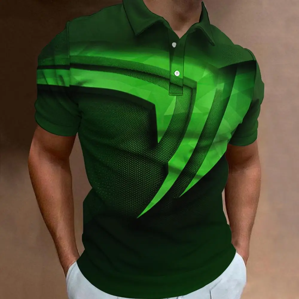 Fashion Men's Polo Shirts For Men 3d Technology Mecha Print Male Clothing Casual Short Sleeved Oversized Shirt Tops Tee thumbnail 4