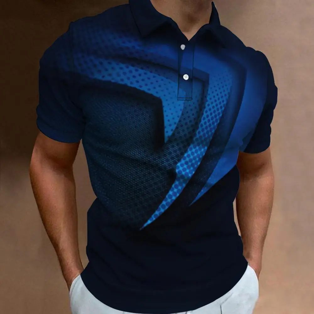 Fashion Men's Polo Shirts For Men 3d Technology Mecha Print Male Clothing Casual Short Sleeved Oversized Shirt Tops Tee thumbnail 2