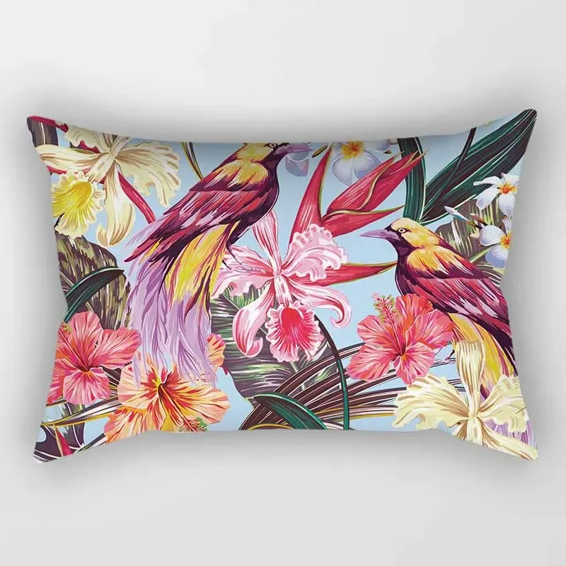 30*50cm Tropical Flower Plant Pattern Printed Decorative Pillowcase Bedroom Living Room Home Rectangular Pillowcase Cushion thumbnail 6