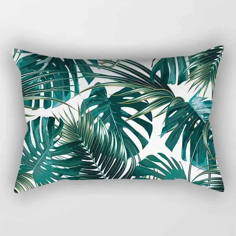 30*50cm Tropical Flower Plant Pattern Printed Decorative Pillowcase Bedroom Living Room Home Rectangular Pillowcase Cushion thumbnail 4
