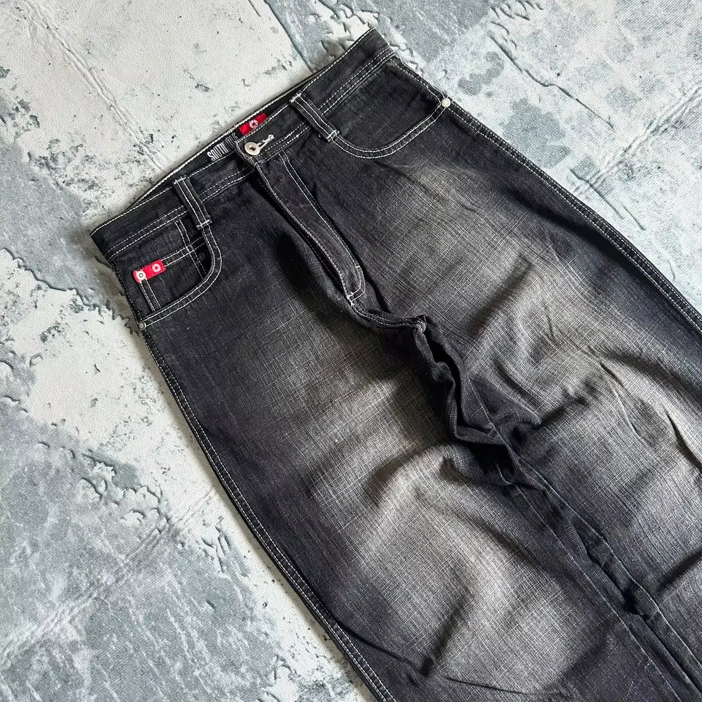 American Fashion Hip Hop Joker Oversized Jeans Women Street Y2K New Clearance Spot Hot Mopping Wide-leg Pants Unisex Loose Jeans thumbnail 3