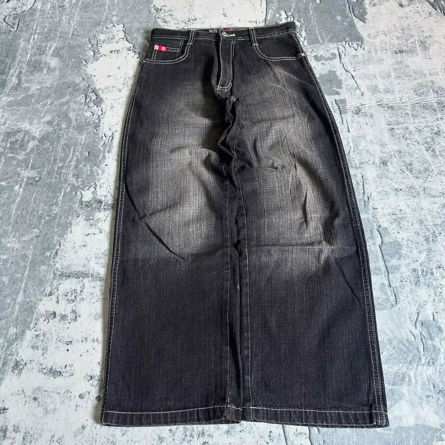 American Fashion Hip Hop Joker Oversized Jeans Women Street Y2K New Clearance Spot Hot Mopping Wide-leg Pants Unisex Loose Jeans thumbnail 2