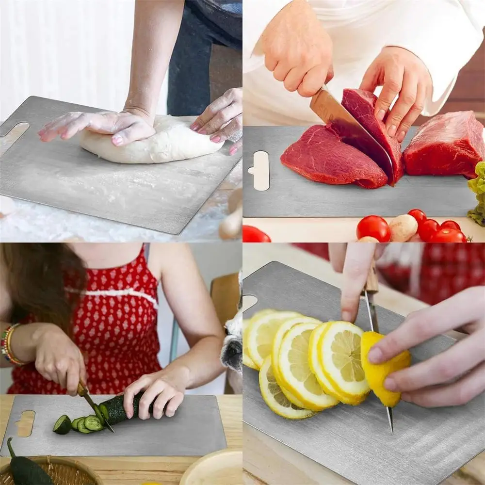 Board Kitchen Titanium Cutting Boards For Stainless  304 Steel Thickened Double-Sided Food Grade Portable Fruit Meat Chopping thumbnail 3
