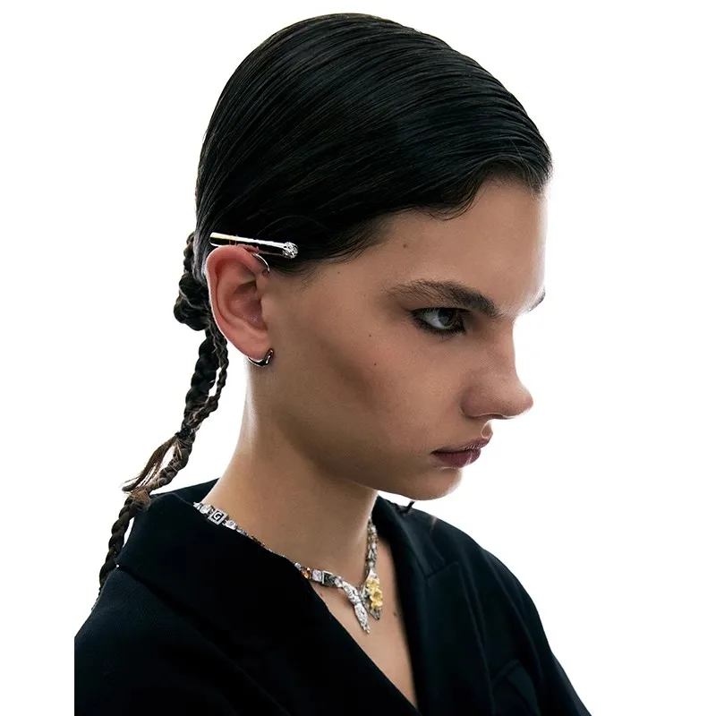 Punk Vintage Rock Cigarette Ear Clip Stud Earrings For Women girls Men Hip Hop Ear Bones Clip Fashion Earring Jewelry Gift thumbnail 4