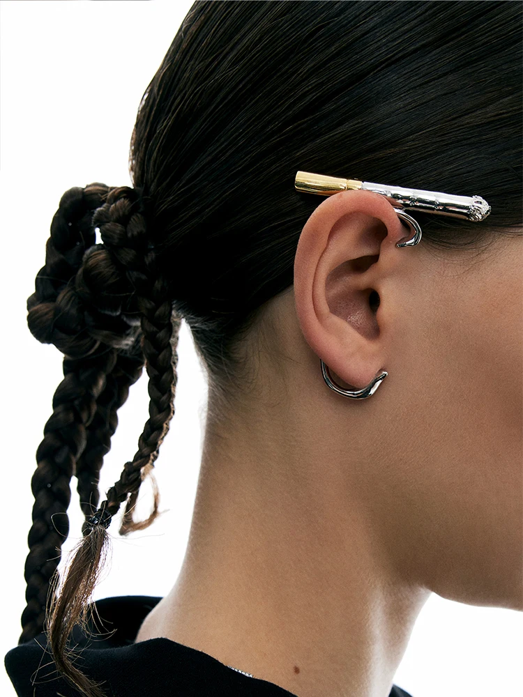 Punk Vintage Rock Cigarette Ear Clip Stud Earrings For Women girls Men Hip Hop Ear Bones Clip Fashion Earring Jewelry Gift thumbnail 5