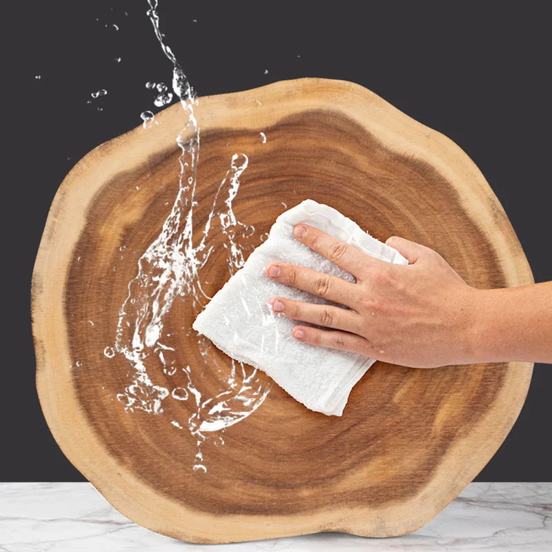 Wooden Chopping Board Natural Acacia Wood Whole Cut Serving Tray Unique Grain Food Safe Multi Use Steak Appetizer Kitchen Tools thumbnail 5