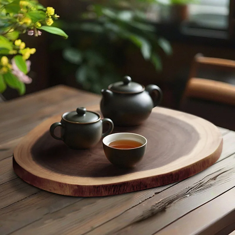 Wooden Chopping Board Natural Acacia Wood Whole Cut Serving Tray Unique Grain Food Safe Multi Use Steak Appetizer Kitchen Tools thumbnail 4