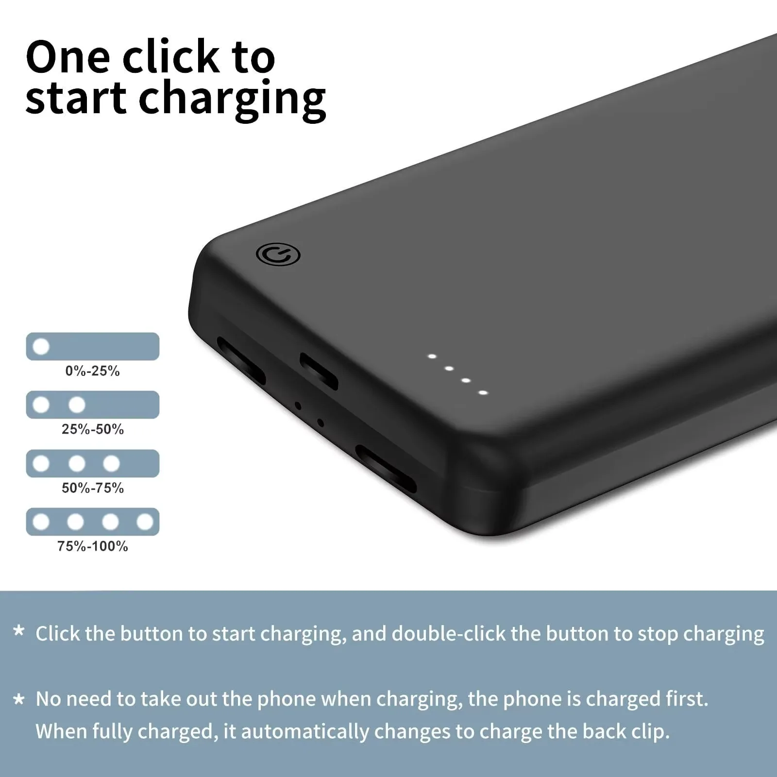 For Google Pixel 8 Pro 7 6 Pro Wireless Battery Charger Case Power Case Battery Pack Power Bank 10000mAh Wireless Charging Cover thumbnail 3