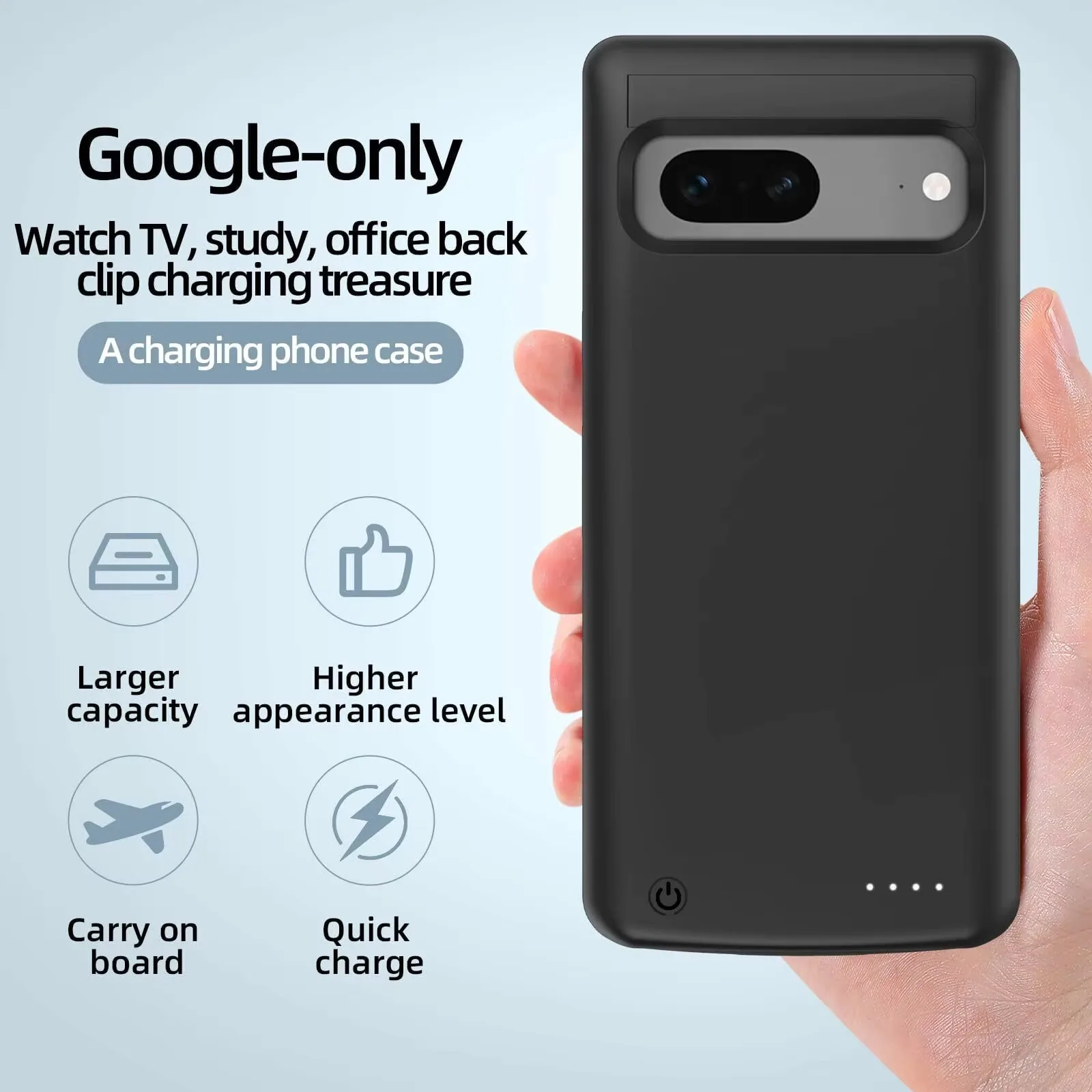 For Google Pixel 8 Pro 7 6 Pro Wireless Battery Charger Case Power Case Battery Pack Power Bank 10000mAh Wireless Charging Cover thumbnail 6