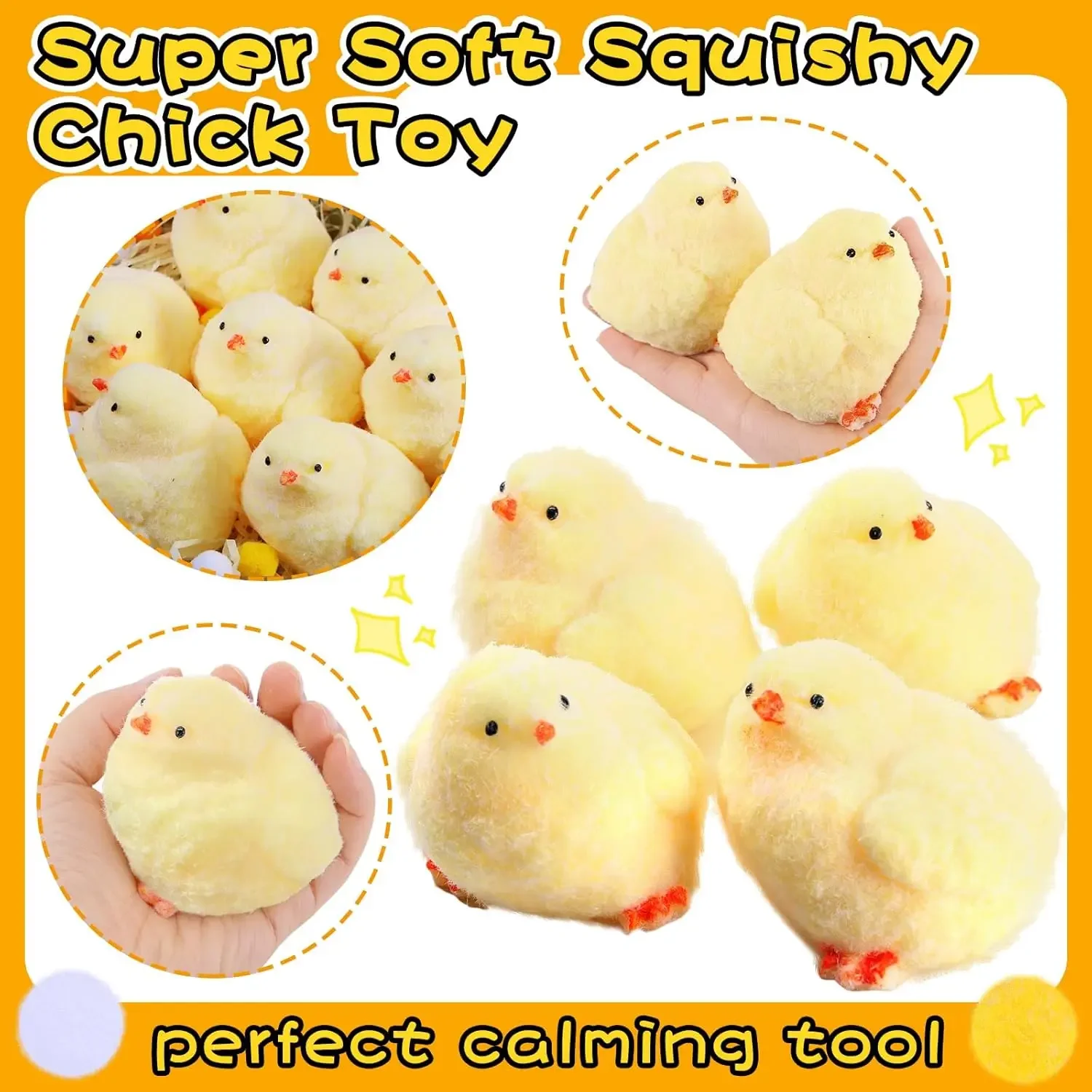 Handmade Chick Squishy Toys Ultra Soft Squishy Fidget Toys Silicone Pinch Entertainment Games for Children Christmas Gifts thumbnail 6