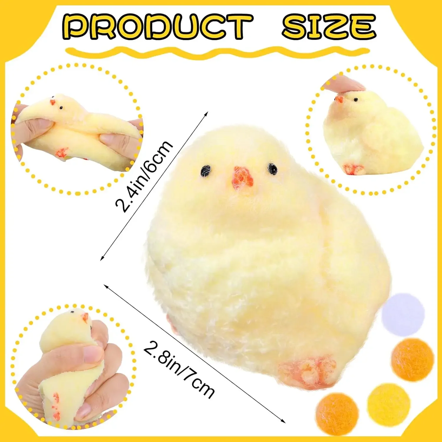Handmade Chick Squishy Toys Ultra Soft Squishy Fidget Toys Silicone Pinch Entertainment Games for Children Christmas Gifts thumbnail 4