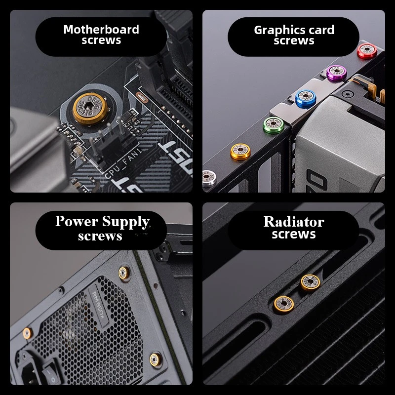 5pcs M3 6#32 6MM 8MM Screw Computer PC Case Beautification Screws for Motherboard Power Supply Graphics Card Radiator Hard Drive thumbnail 3