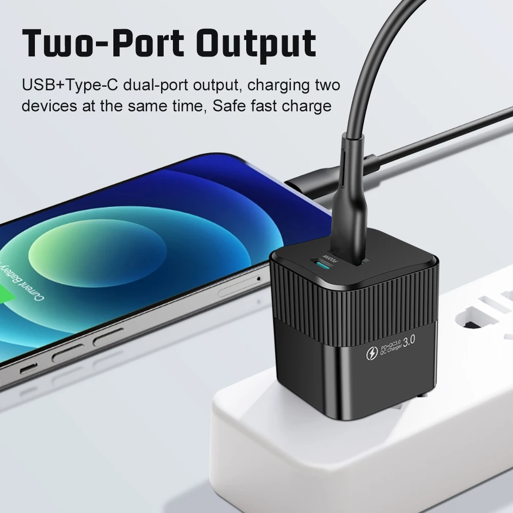 USB PD 25W Fast Phone Charger USB Quick Charging QC3.0 Type C Wall Charger Adapter For iPhone Xiaomi Huawei Samsung KR Plug thumbnail 2