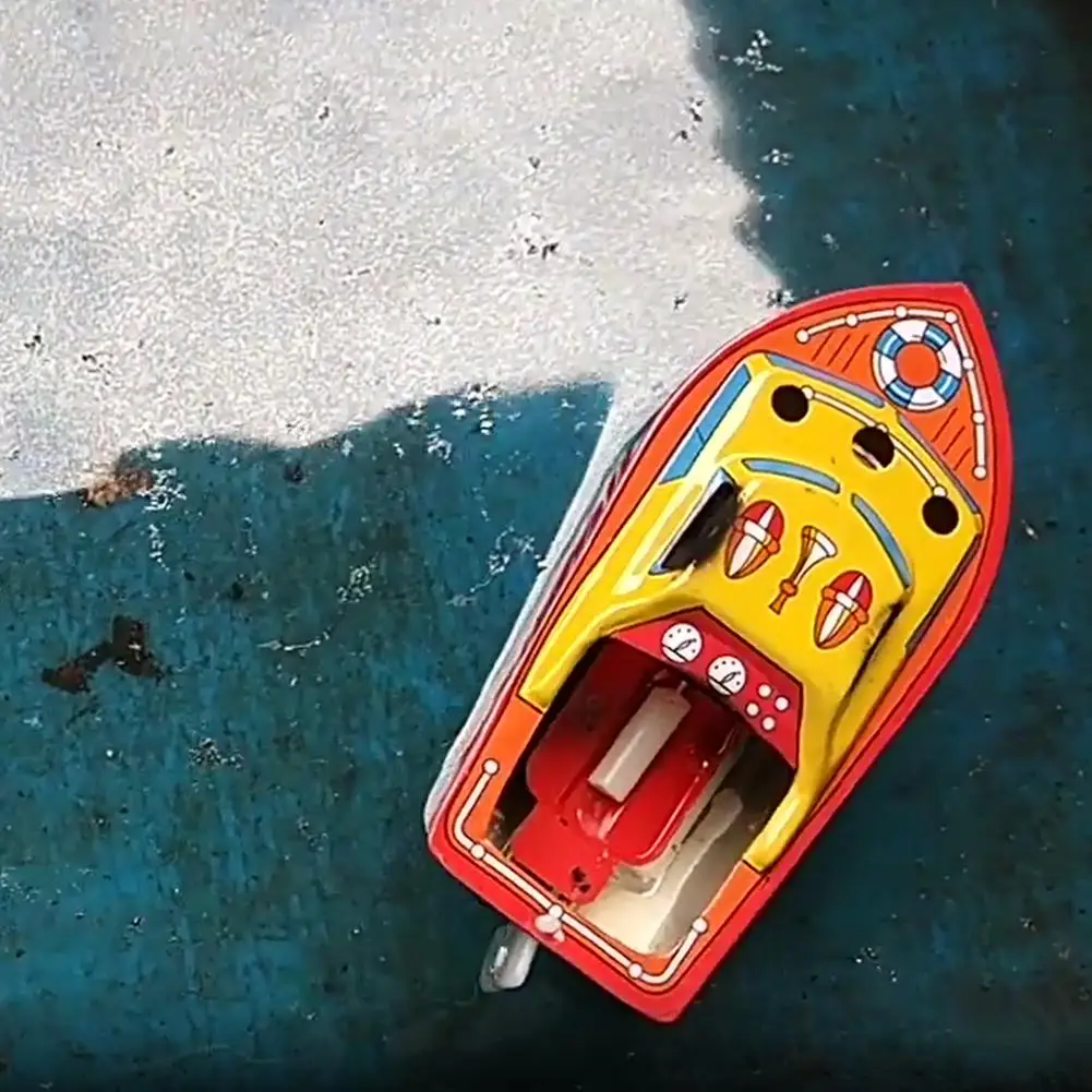 1 Set Candle Ship Collectable Tin Toy Steam Boat Candle Powered Boat Tin Vehicle Toy Student Physics Learning Science Gadget thumbnail 4