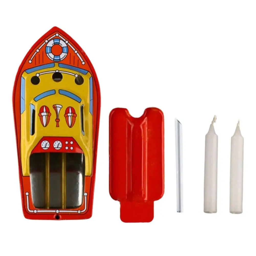 1 Set Candle Ship Collectable Tin Toy Steam Boat Candle Powered Boat Tin Vehicle Toy Student Physics Learning Science Gadget thumbnail 6