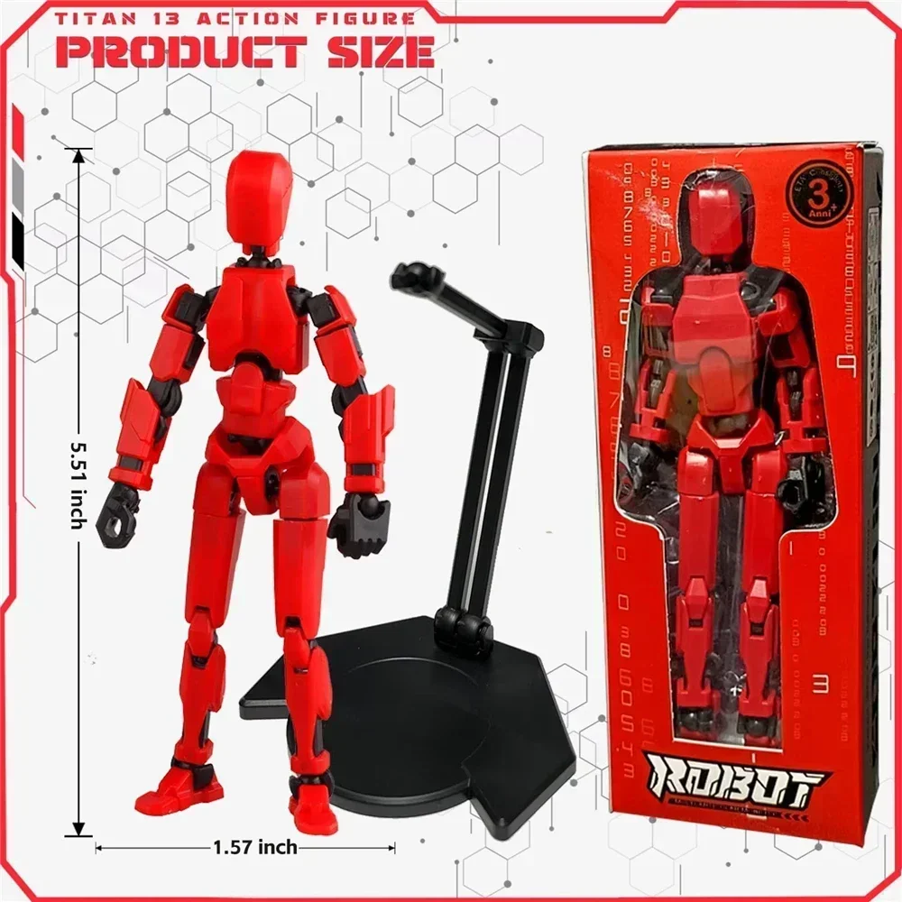 13 Joints Movable Action Figures Dummy Nova Robot Assembled T13 Action Figure with Holder Titan 13 Action Figure Lucky13 Toy thumbnail 2