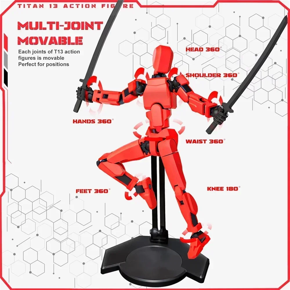 13 Joints Movable Action Figures Dummy Nova Robot Assembled T13 Action Figure with Holder Titan 13 Action Figure Lucky13 Toy thumbnail 3