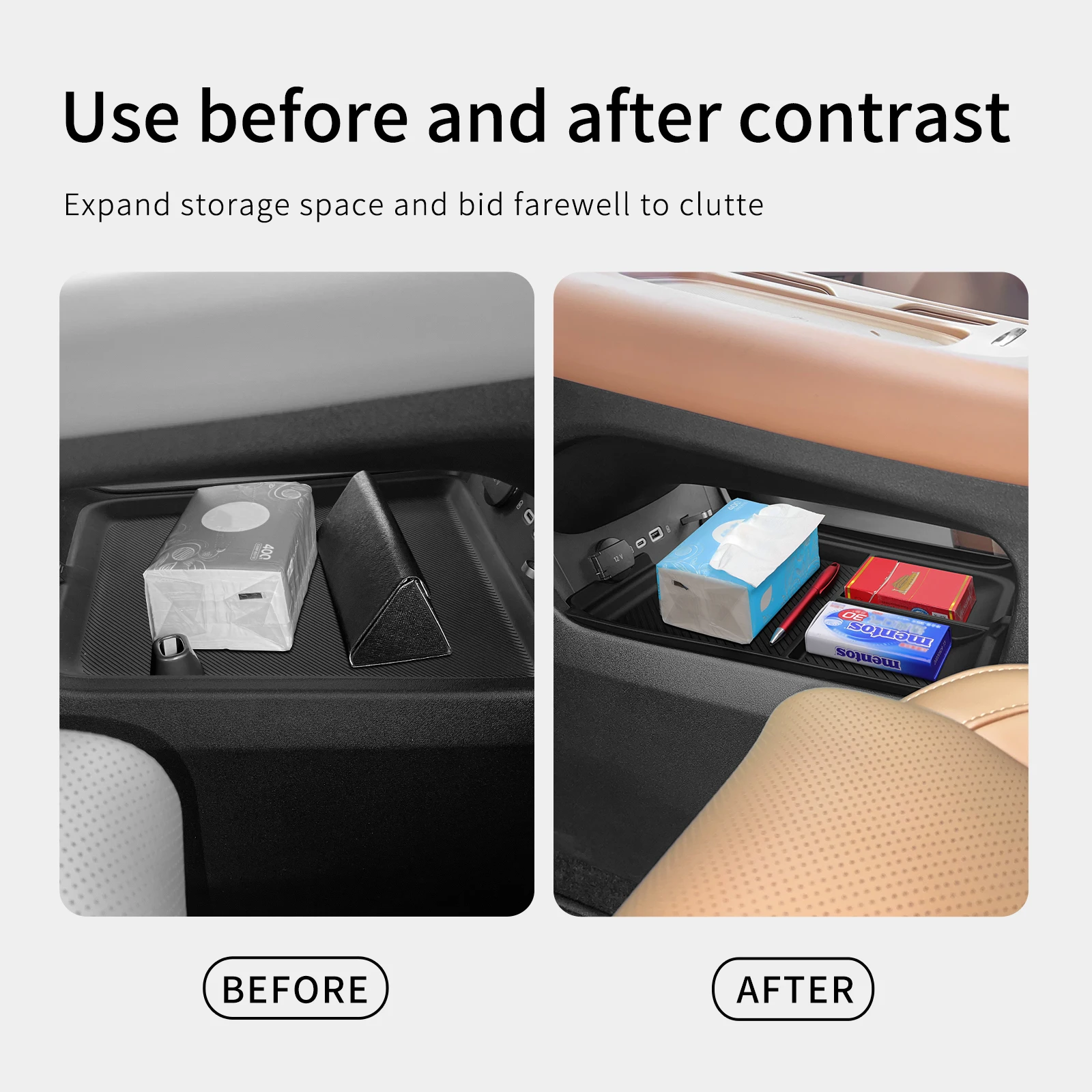 for Leapmotor C10 2024 2025 Center Console Lower Storage Box Car Interior Accessories Storage Tray Organizer Case thumbnail 6