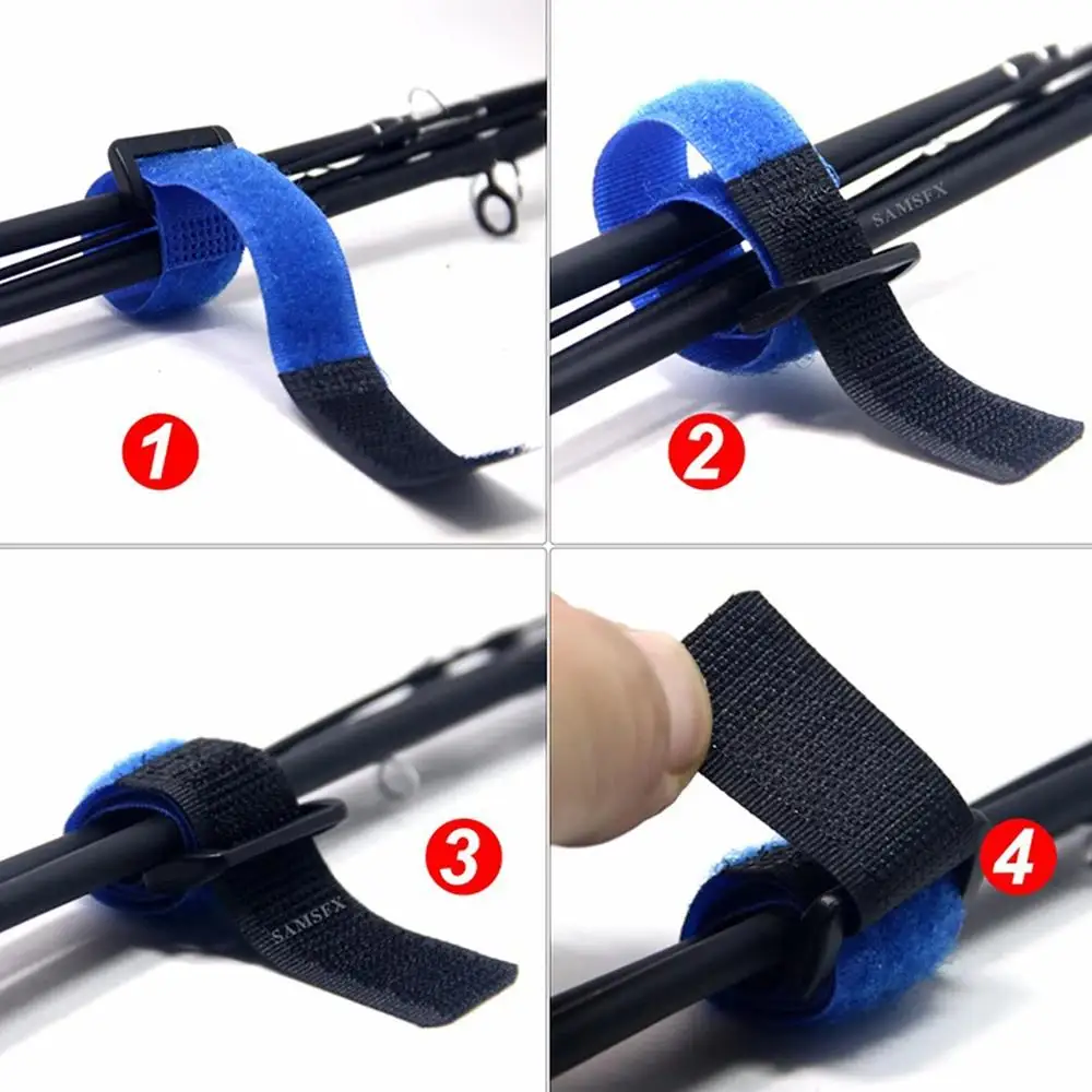Fishing Rod Tie Holder Strap Suspender Fastener Hook Loop Ties Belt Fishing Rod Strapping Wrap Band Outdoor Fish Tool thumbnail 5