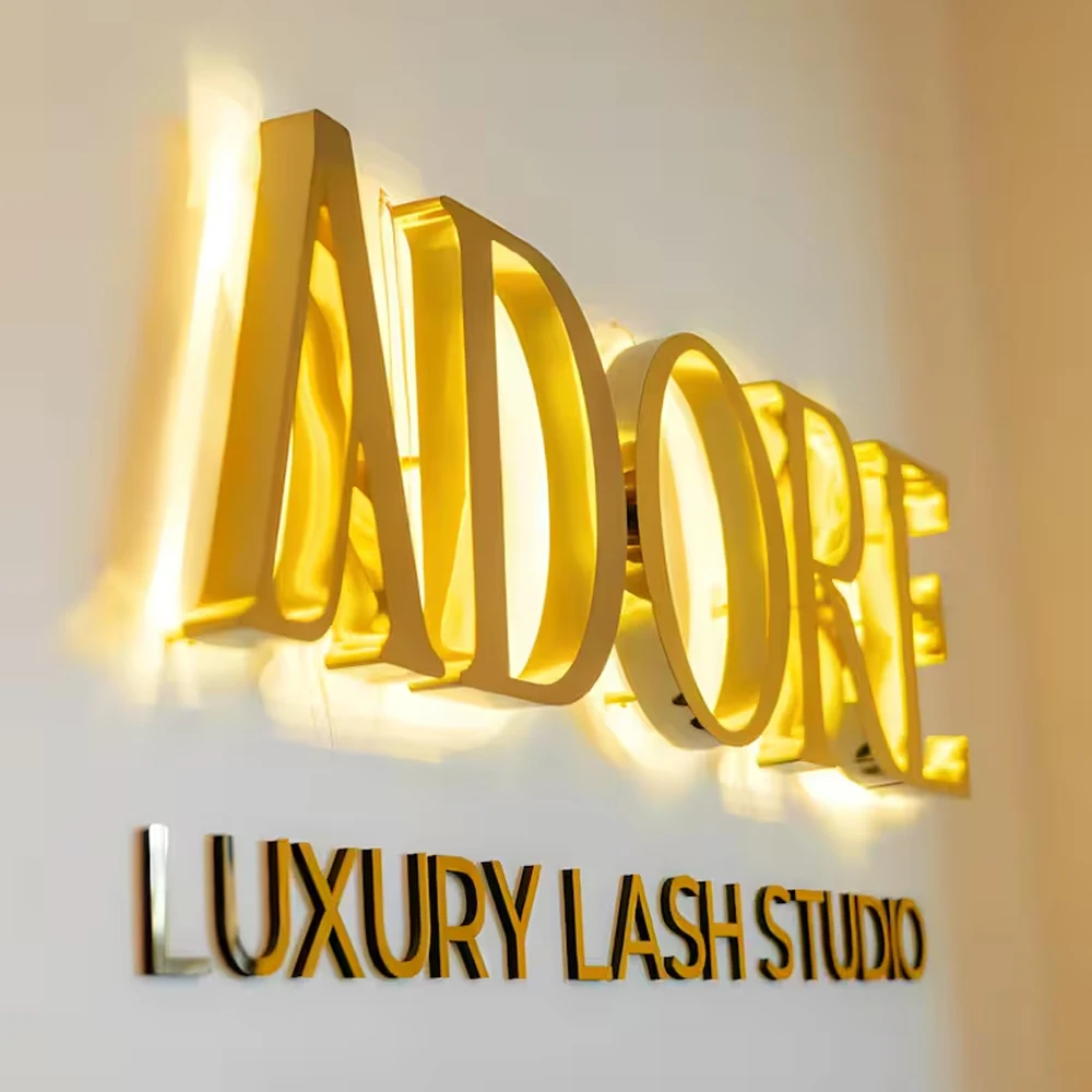Custom 3D Metal LED Sign Luminous Lettering for Outdoor/Indoor Company Store Logo Wall Decor Illuminated Light Signage thumbnail 4