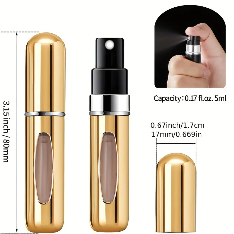 Mini Refillable Perfume Atomizer Aluminum, Travel Perfume Atomizer 5ml, Portable Perfume Dispenser, Refillable Perfume Case Rugg thumbnail 4