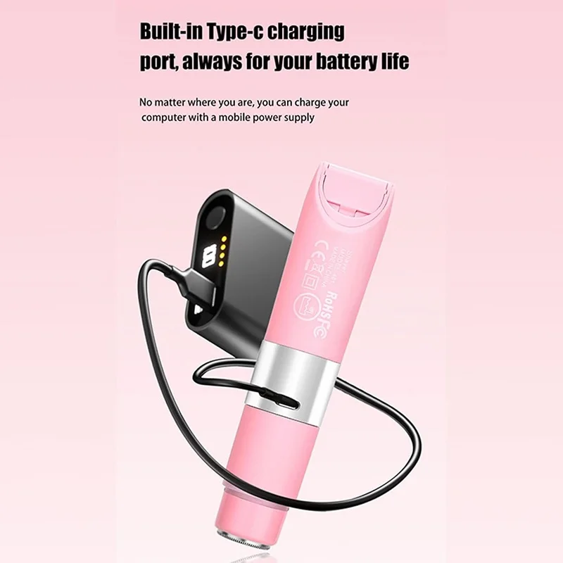 Efficient Hair Remover Women's 2in1 Washable Hair Removal Tool ABS Texture Hair Depilator Rechargeable Hair Shaver For Body Face thumbnail 2