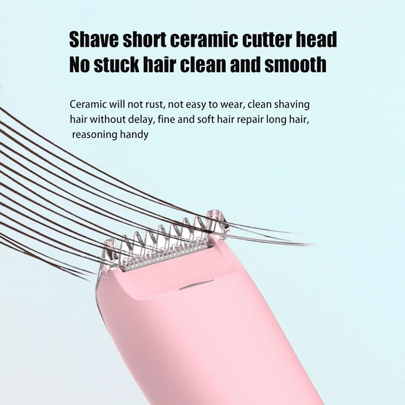 Efficient Hair Remover Women's 2in1 Washable Hair Removal Tool ABS Texture Hair Depilator Rechargeable Hair Shaver For Body Face thumbnail 6