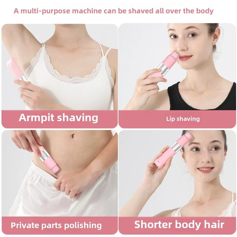 Efficient Hair Remover Women's 2in1 Washable Hair Removal Tool ABS Texture Hair Depilator Rechargeable Hair Shaver For Body Face thumbnail 3