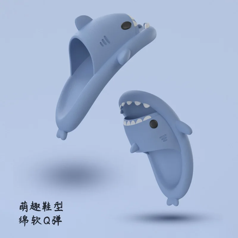 Comwarm Boys Girls Shark Slippers Summer Cute Cartoon Kids Shark Sandals Non-slip House bath Shoes Children Casual Flats Slides thumbnail 5