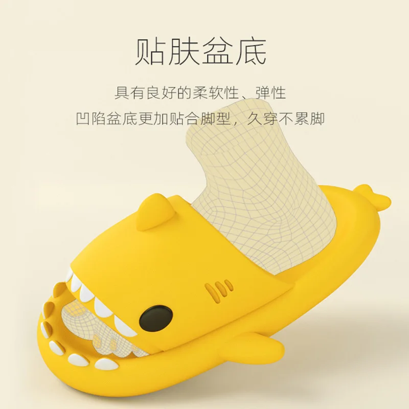 Comwarm Boys Girls Shark Slippers Summer Cute Cartoon Kids Shark Sandals Non-slip House bath Shoes Children Casual Flats Slides thumbnail 3