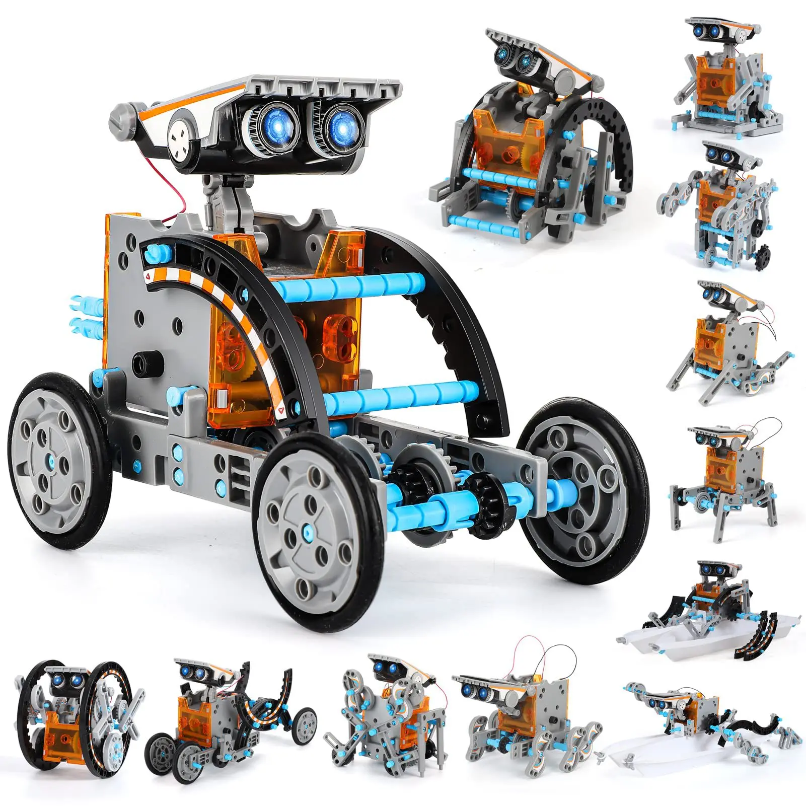 Scientific Experiment 12 in 1 Solar Robot Lunar Exploration Fleet Children's Indoor Interactive Model Assembly Toy