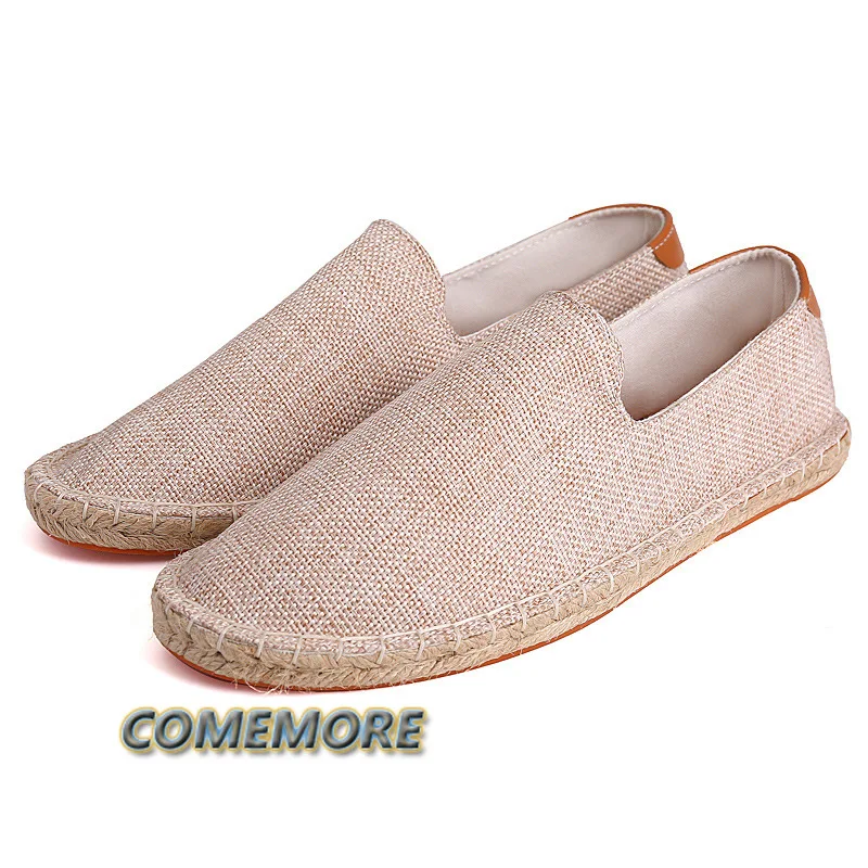 Espadrilles for Man 2025 Spring Autumn New Linen Men's Classic Casual Shoes Handmade Loafer Footwear Fashion Flat Big Size 46 47 thumbnail 6