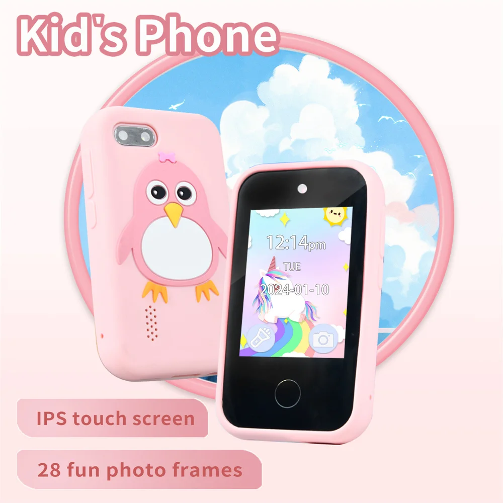 Kids Smart Phone Educational Toys Dual Camera Music Player Baby Phone 32G Memory with Lanyard Game Learning Gifts thumbnail 2