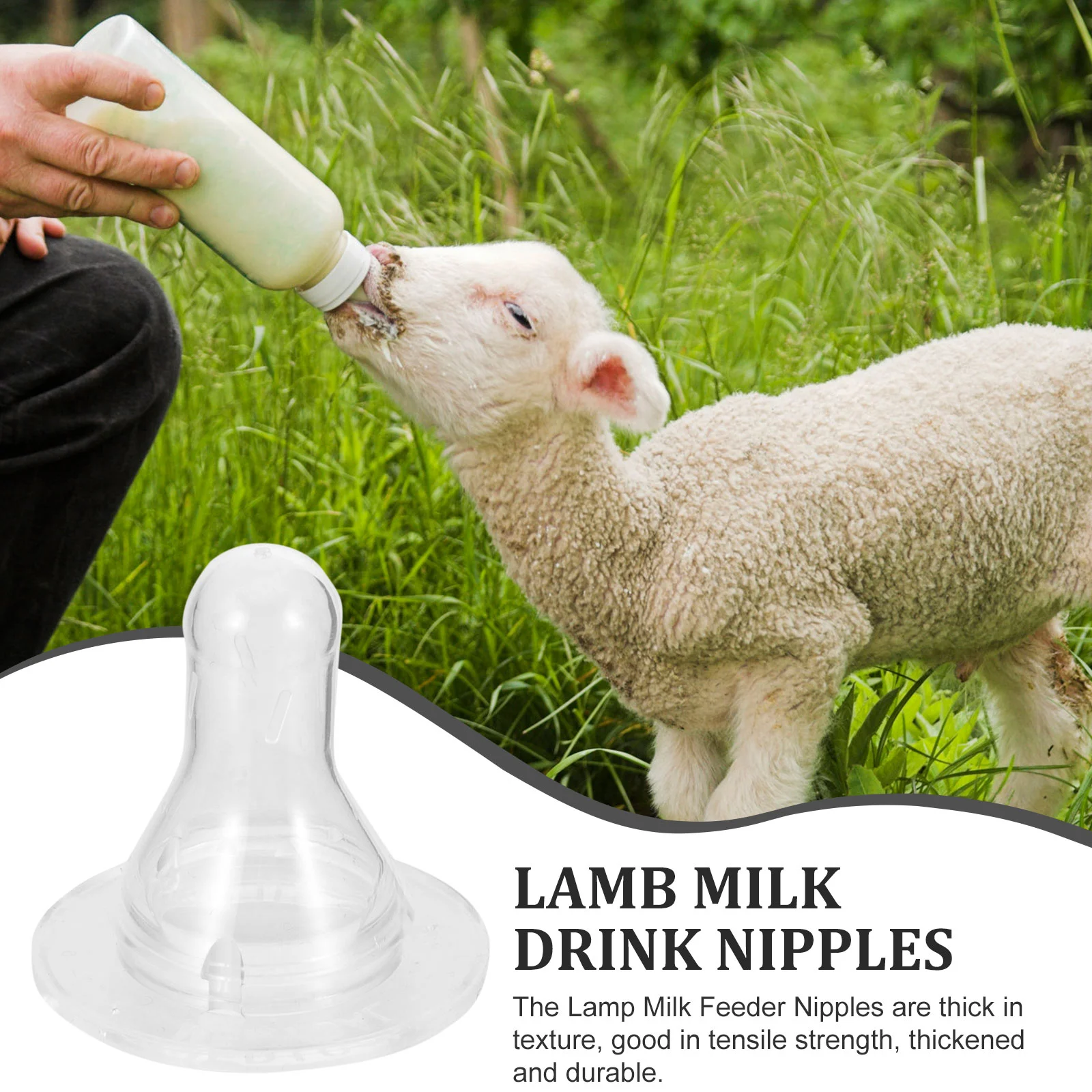 10 Pcs Thickened Silicone Lamb Feeding Nipples Durable Wear Resistant Nursing Bottle Pacifiers For Goat Calf Animal Farm Supply thumbnail 2