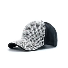 New Fashion Women Diamond Inlay Cap Spring Summer Hip Hop Kpop Dance Baseball Caps Simple Plain Party Street Hat thumbnail 3