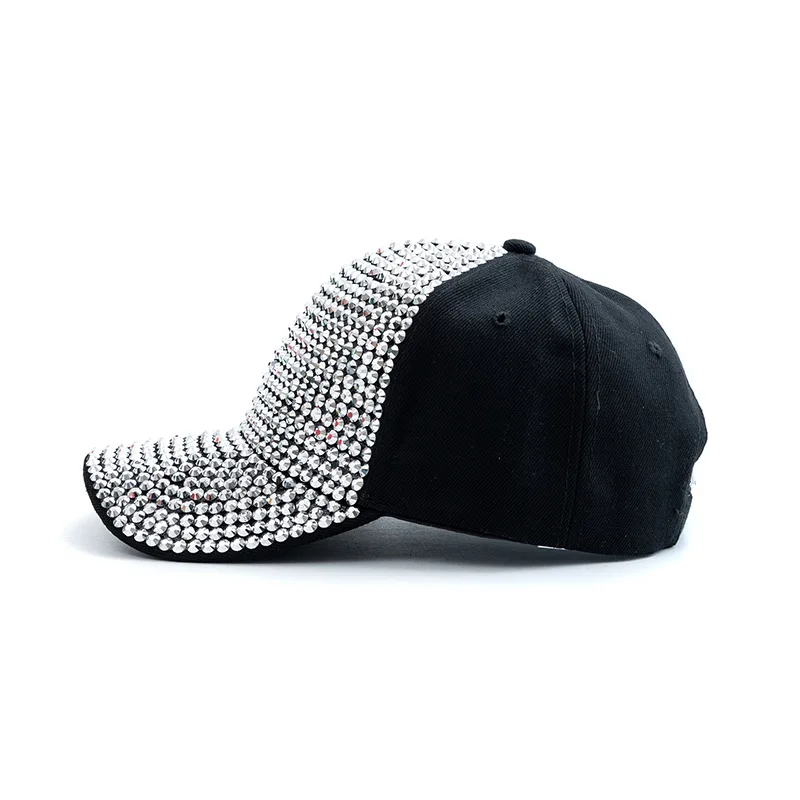 New Fashion Women Diamond Inlay Cap Spring Summer Hip Hop Kpop Dance Baseball Caps Simple Plain Party Street Hat thumbnail 4