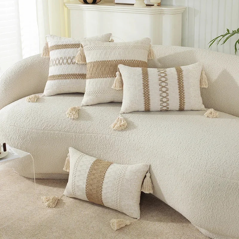 Bohemian Fringed Pillowcase Sofa Decorative Seat Cushion Car Waist Pillowcase Home Improvement Seat Cushion Cover 45X45 30X50 CM